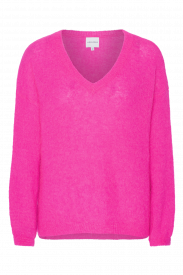 American Dreams - Silje V-neck knit neon pink