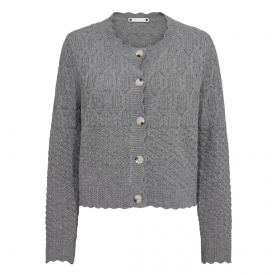 Co'couture - Pointelle cardigan grey