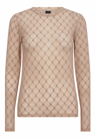 Hype the Detail - Logo mesh blouse sand