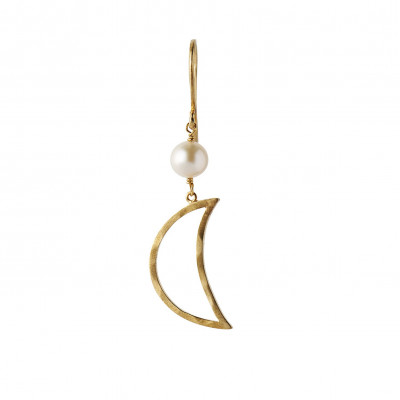 Stine A - Bella Moon Earring With Pearl Gold