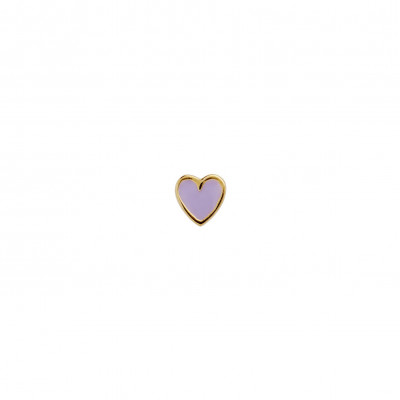 Stine A - Petit Love Heart Purple Sorbet Enamal Gold
