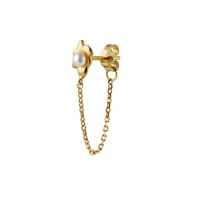 Stine A - Shelly pearl earring with chain