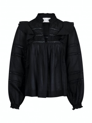 Neo Noir - Aroma S voile blouse black
