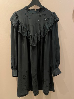Sissel Edelbo - Karen silk dress noir black/blue